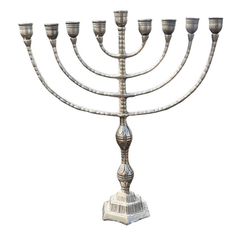 Classic Silver Menorah Candle Holder